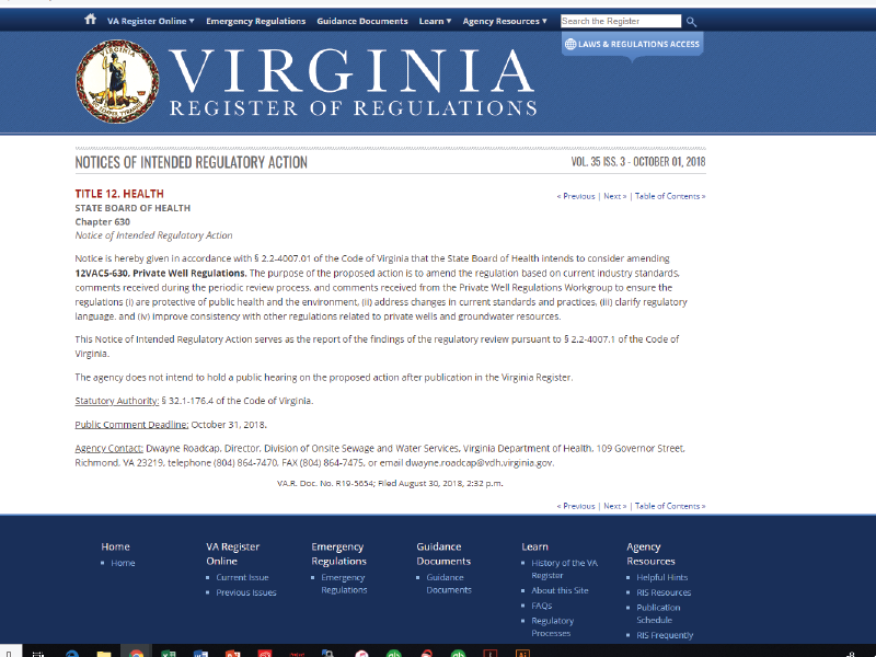 NOIRA: Public Comment Period
